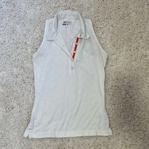 Nike dri-fit white sleeveless polo, size medium